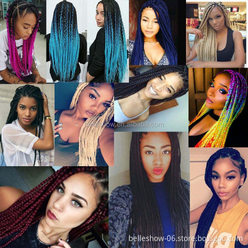 Hot sell  hair weaving  Synthetic Ombre Braiding Hair Jumbo Box Braids for Making Small Twist jumbo braiding hair